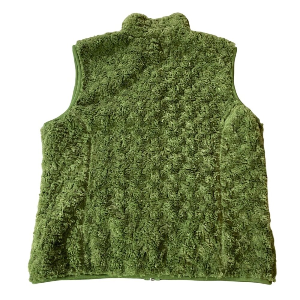 Alps Green Fleece Vest w/ Pockets Full Zip Medium - Picture 2 of 8
